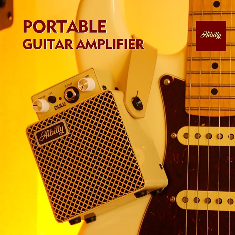 HiBilly Dull3 Full-Metal Mini Guitar Amplifier, Rechargeable 3W Pocket Micro Amp with Clean/Overdrive/Distortion Modes, 3" Speaker, 1200mAh Battery - Image 4